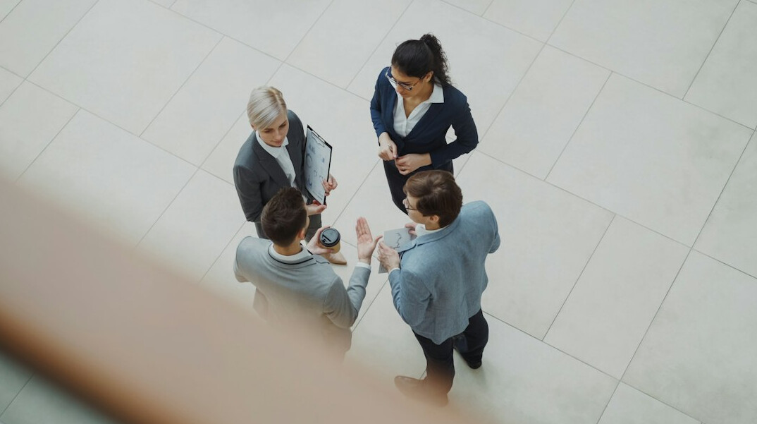 diverse business group meeting