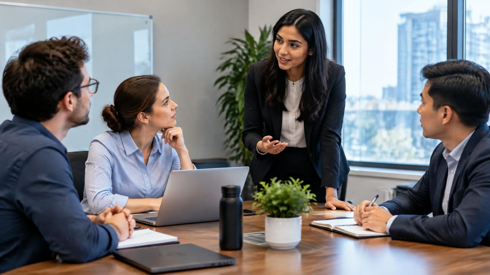 team discussion in office