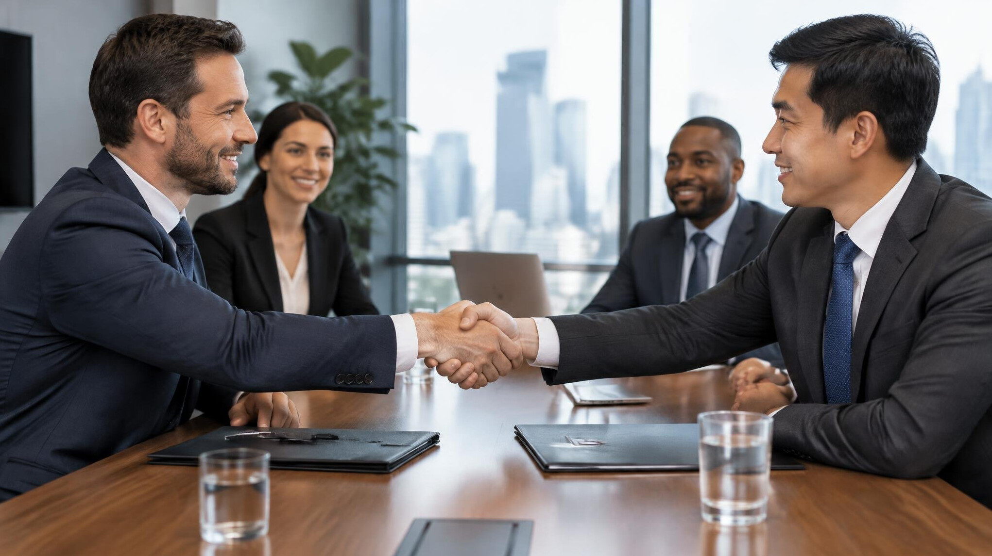 business people shaking hands