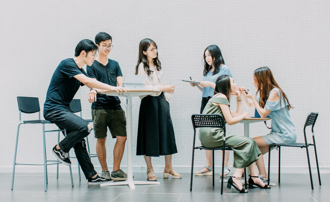 team discussing strategy