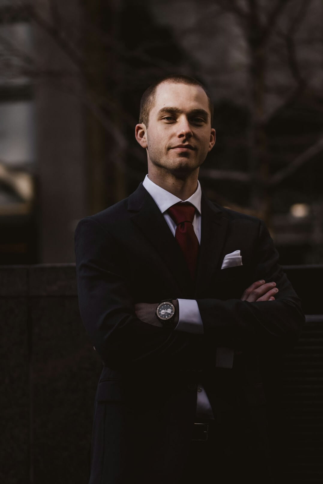 confident businessman in suit
